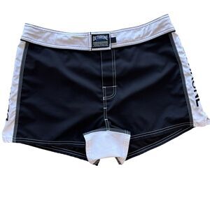 Dethrone Royalty Mixed Martial Arts Shorts Black & White Size 34 Medium EUC